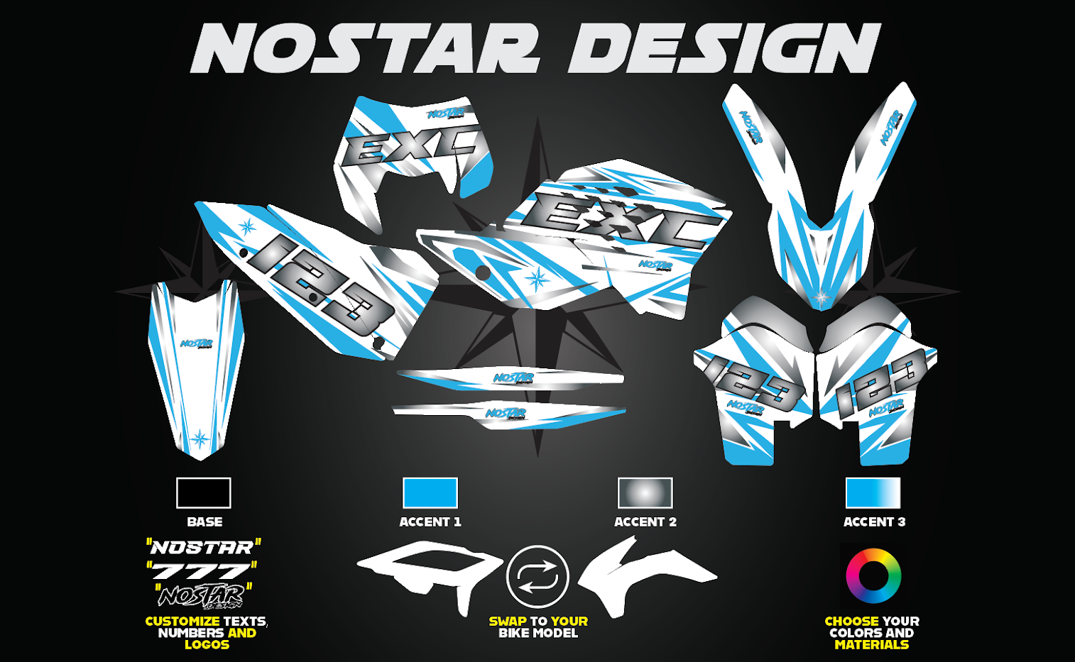 Sky Blue Graphics KTM Exc 2008-2011