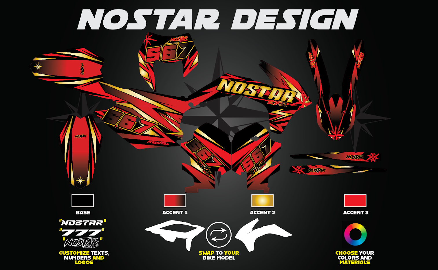 Red moon graphics ktm exc 2014-2016