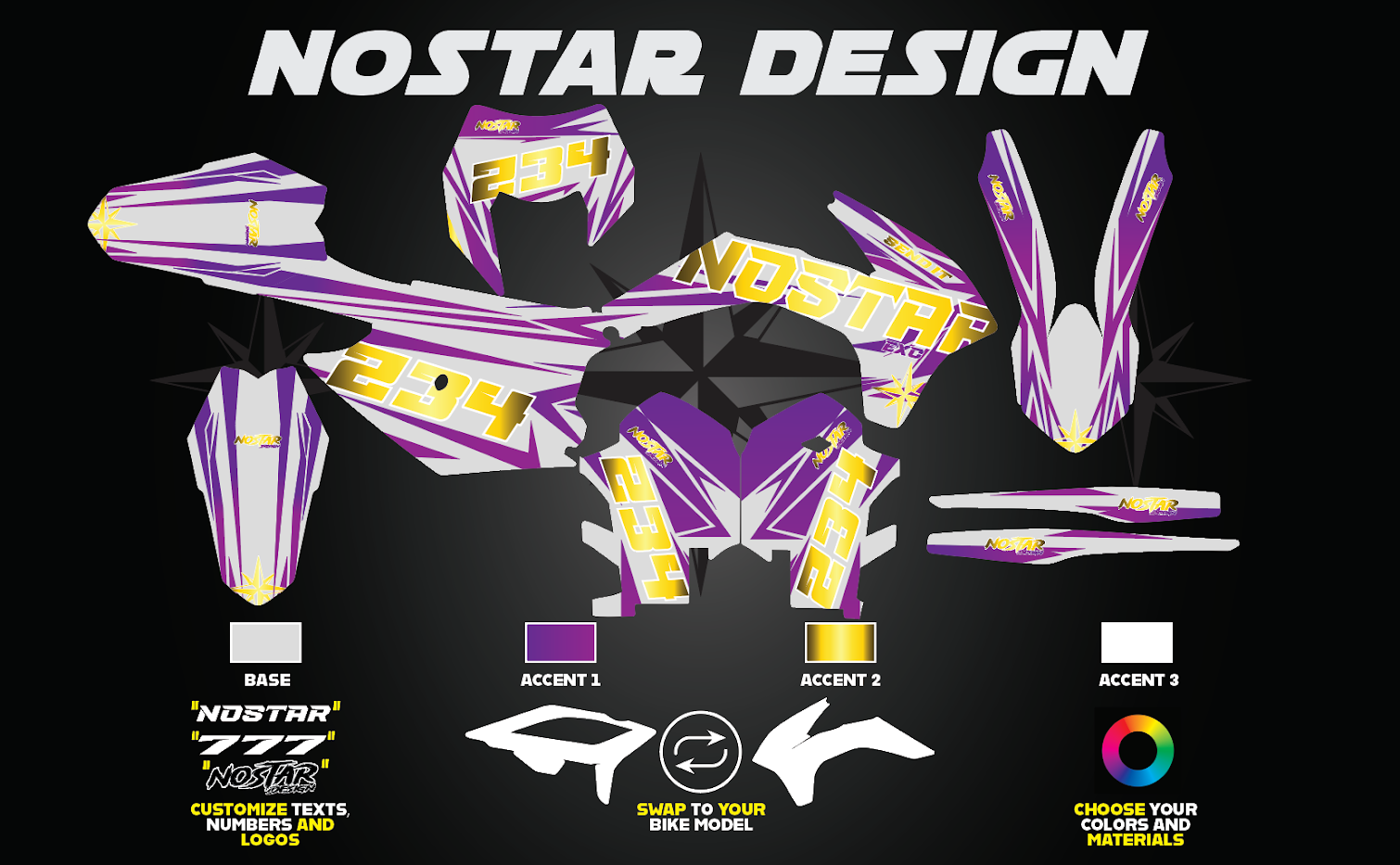 Midnight star graphics ktm exc 2014-2016