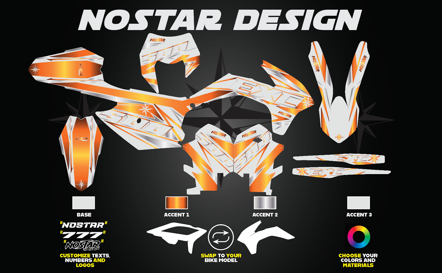 Orange Star graphics ktm exc 2014-2016